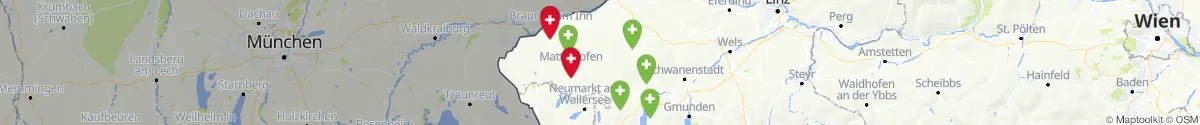 Kartenansicht für Apotheken-Notdienste in der Nähe von Sankt Georgen am Fillmannsbach (Braunau, Oberösterreich)